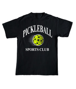 Pickleball Sports Club T-Shirt - Black